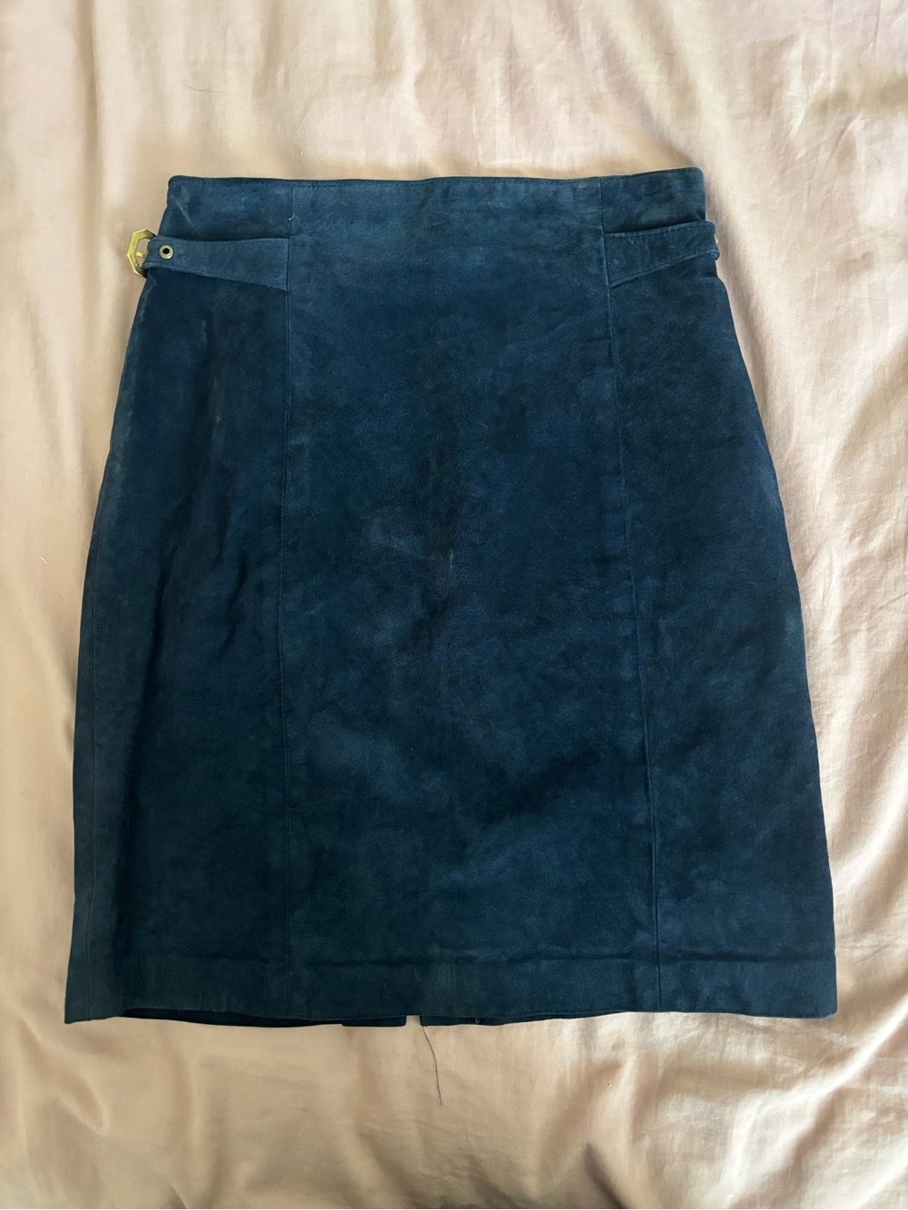 Danier Deep Navy Suede Pencil Skirt